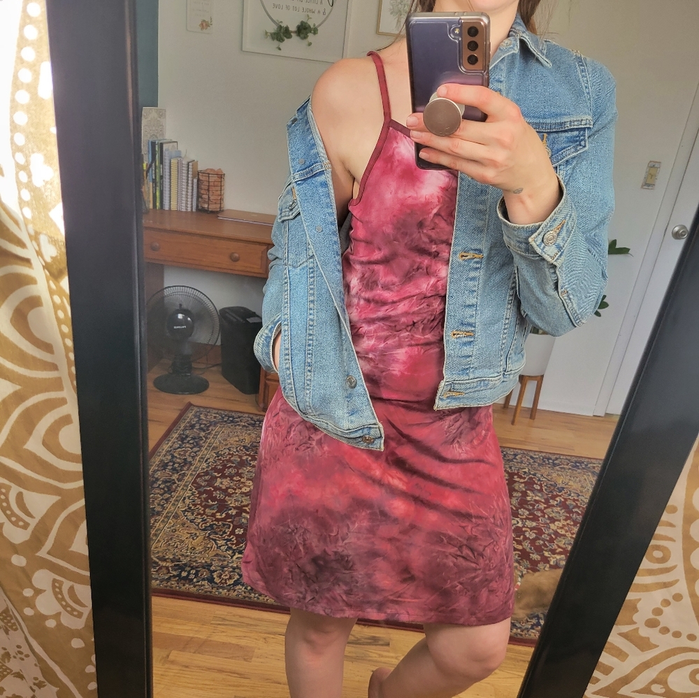 Justify Juniors spaghetti strap tie dye dress